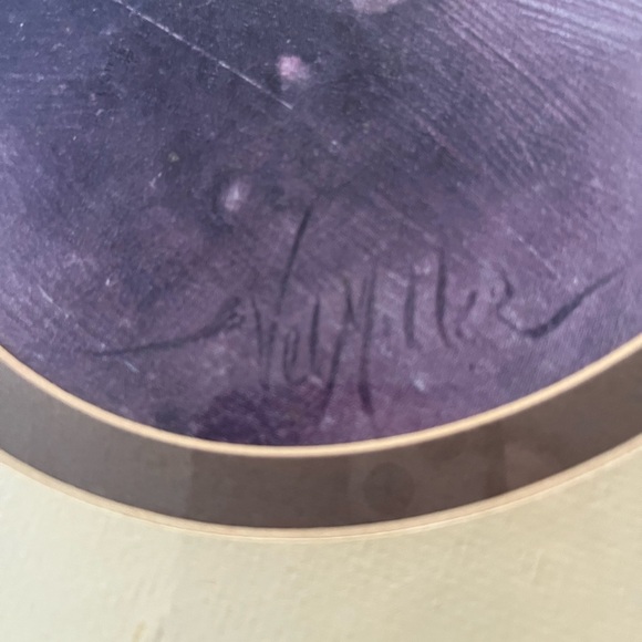 Vintage Cameo of Girl by Vel Miller Signed Art Print Framed Gold Frame - Picture 4 of 10